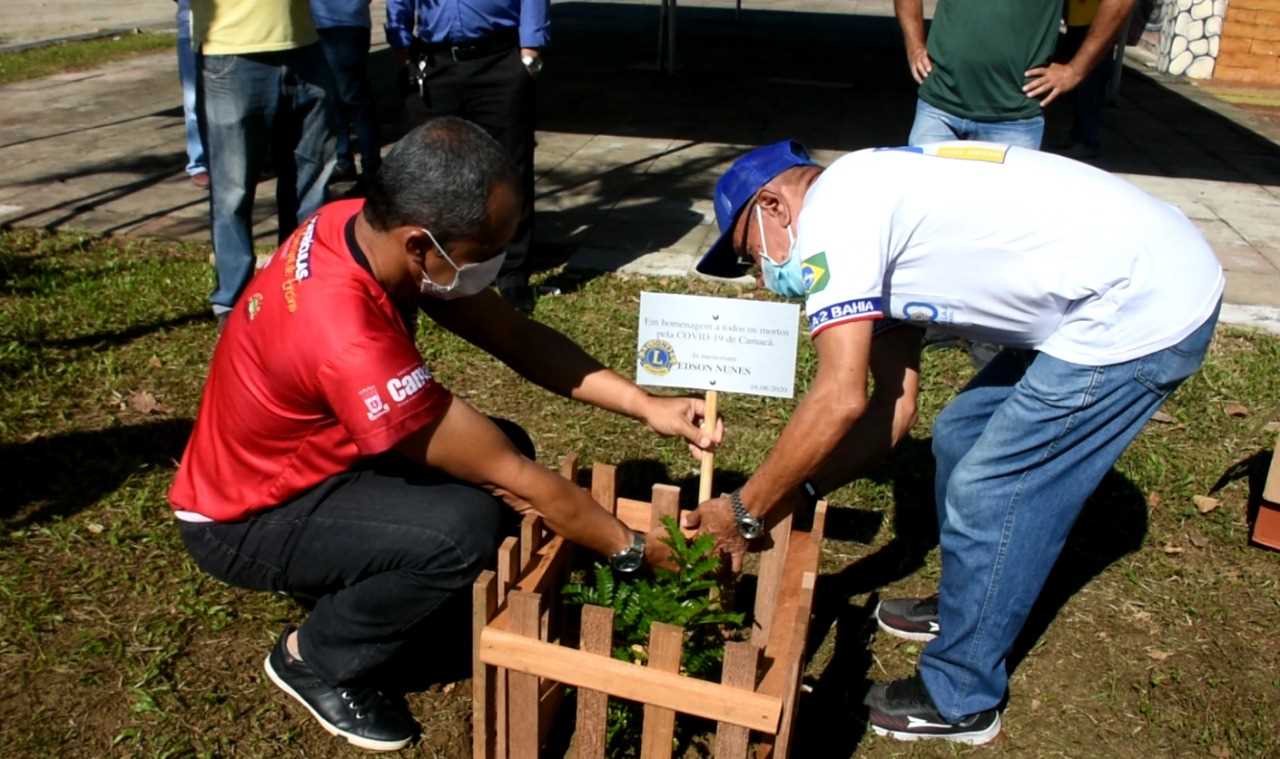 Camacã: Secretaria de Agricultura e Meio Ambiente em parceria com o Lions Clube e Maçonaria, realizam plantio de árvores e homenageia o empresário Eds